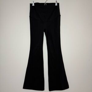 EMXEE Maternity Black Structured Supportive Flare Style Minimalist Yoga Pants